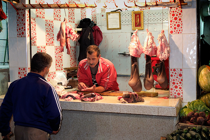 A typical butcher's shop