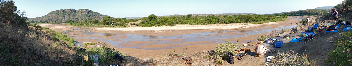 Panoramic view of the river from our camp