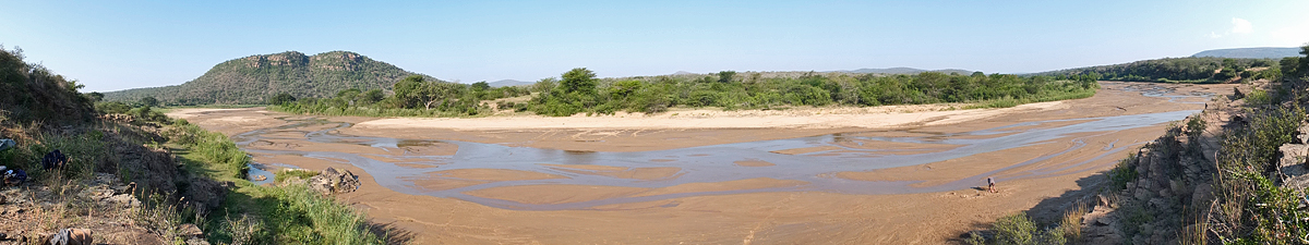 Panoramic view of the river from our camp