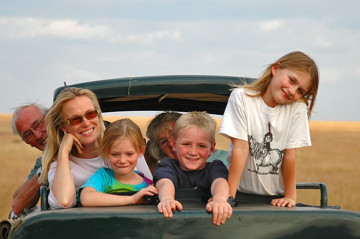 Family on safari 