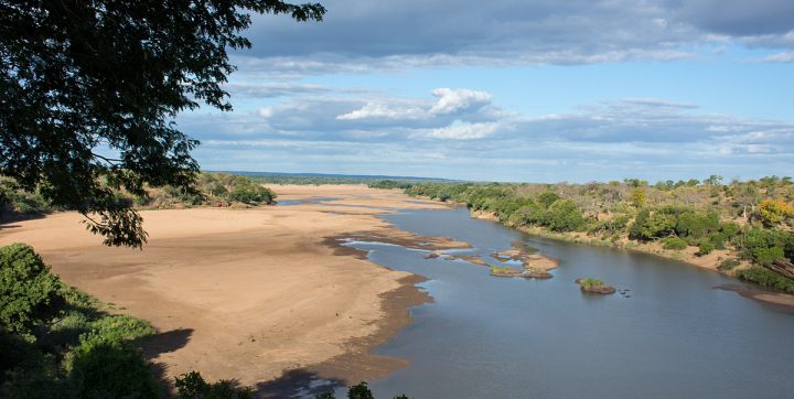 Looking out over the Save river from the lodge