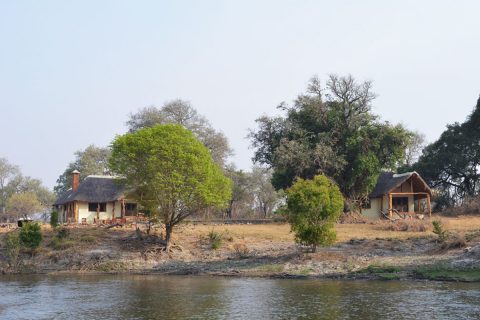 Kafue River Lodge, viewed from the river