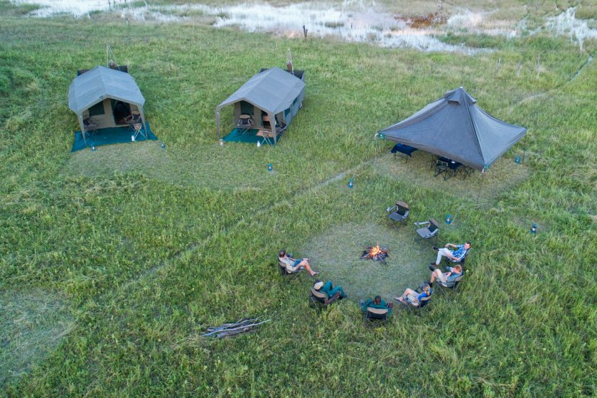 mobile safari camp, aerial view