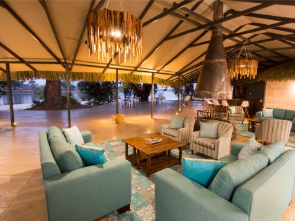 Lounge area, Chundu Island, Zambezi NP