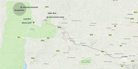North Kafue Safaris, map
