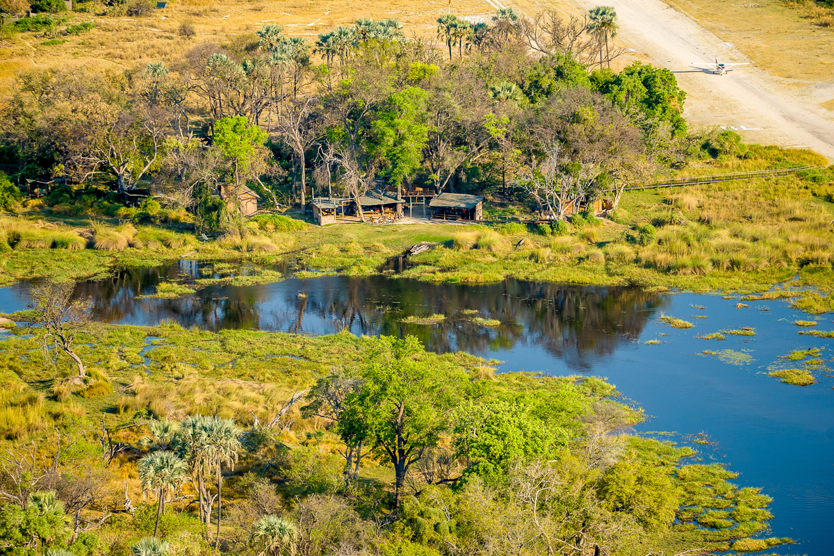 Aerial view of Oddballs, Chief's Island, Okavango Delta