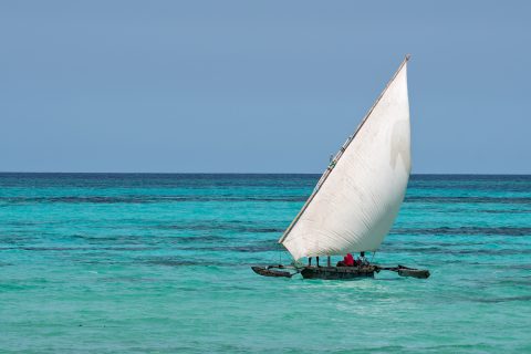 Local sail boat, Pongwe Beach