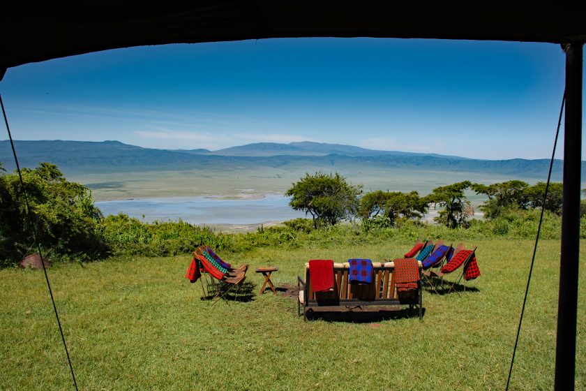 view over the Ngorongoro crater from Kirurumu camp