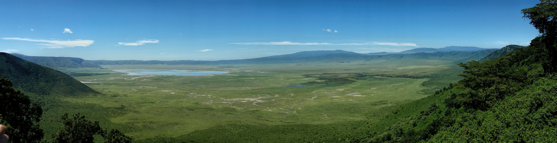 panoramic view of the Ngorongoro Crater